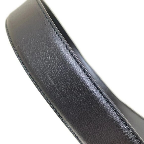 Auth Salvatore Ferragamo - Black Silver Leather Hardware Belt - Picture 5 of 9